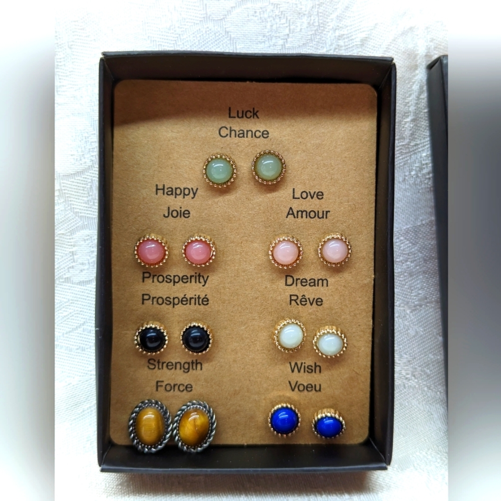 NIB- Avon 7 Pair Of Energy Stud‎ Earring Set